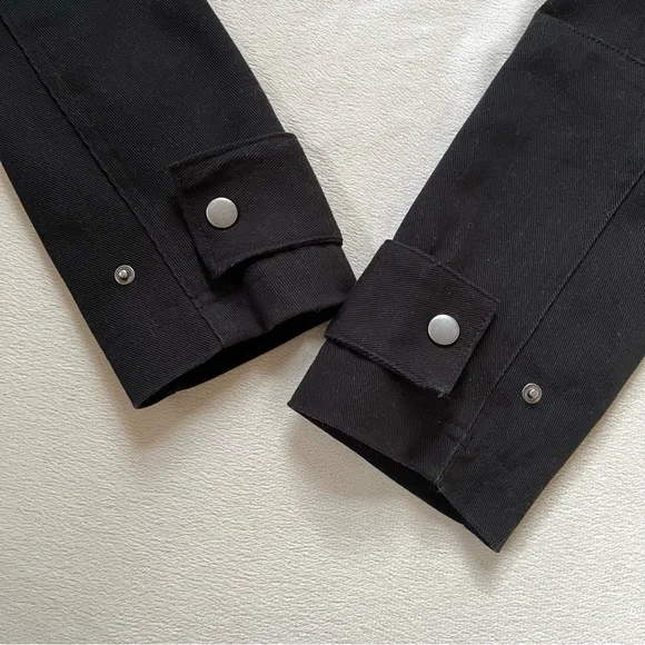 No Boundaries Black Soot Cropped Biker Trucker Retro Jacket, Women’s XXS (00) - Picture 5 of 5